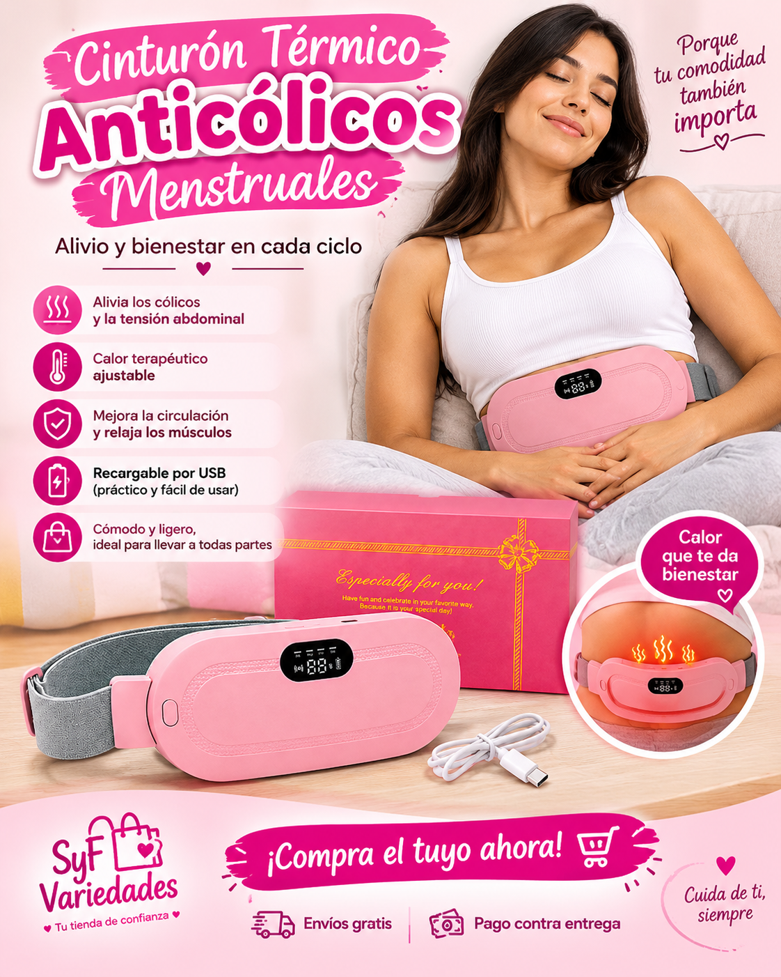 Cinturón Térmico Anticólicos Menstruales