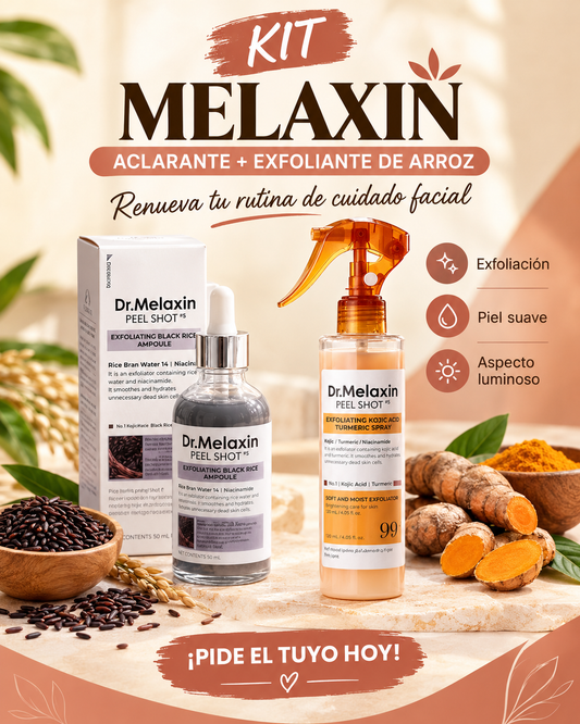 ✨KIT MELAXIN (ACLARANTE + EXFOLIANTE ARROZ)